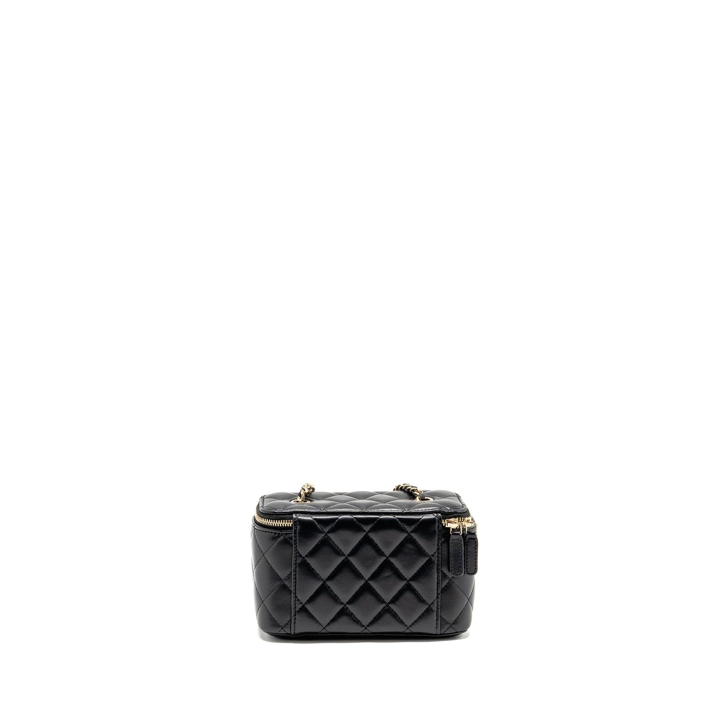 Chanel Long Vanity Case with Chain Lambskin Black LGHW