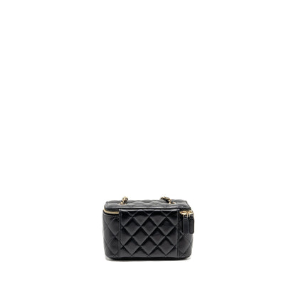 Chanel Long Vanity Case with Chain Lambskin Black LGHW