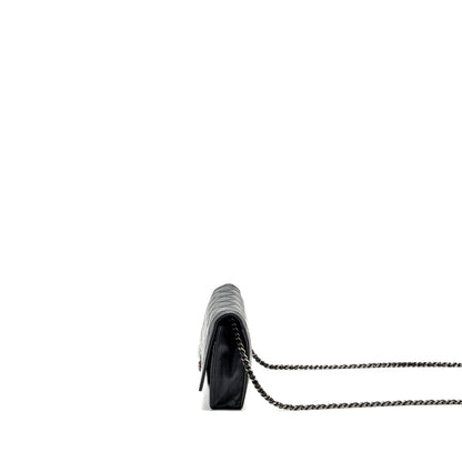 Chanel Boy Wallet On Chain Lambskin Black Ruthenium Hardware