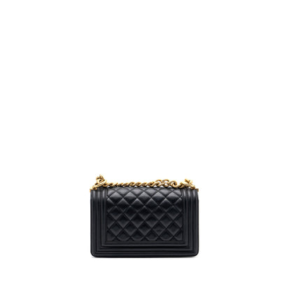 Chanel small boy bag calfskin black GHW