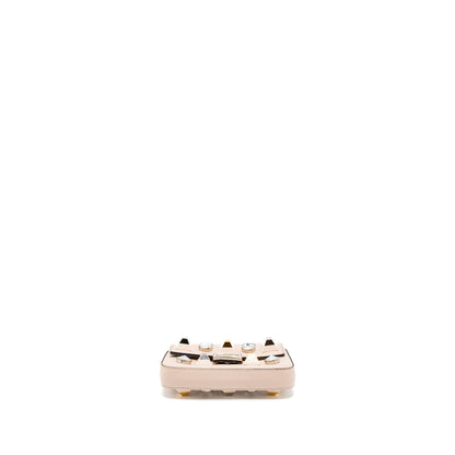 Fendi Mini Flap Clutch with Chain Lambskin Light Pink
