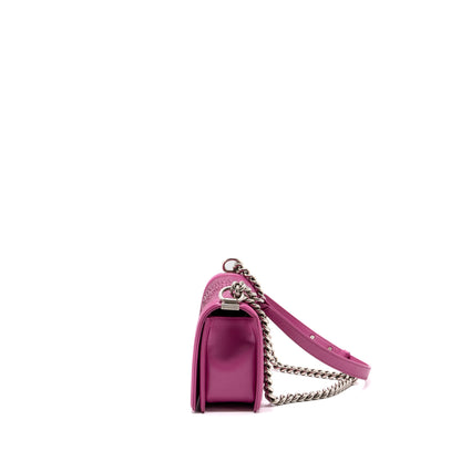 Chanel Medium Boy Bag Python Pink Brushed SHW