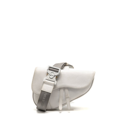 Dior Homme Saddle Belt Purse Calfskin White