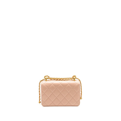 Chanel Gold Crush Mini Flap Bag Calfskin Light Pink GHW (microchip)