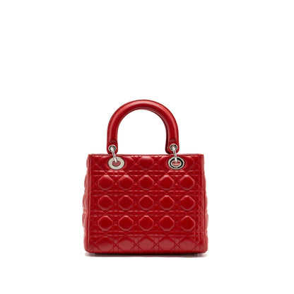 Dior Medium lady dior lambskin red