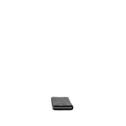 Balenciaga Logo Long Zip Wallet Calfskin Black