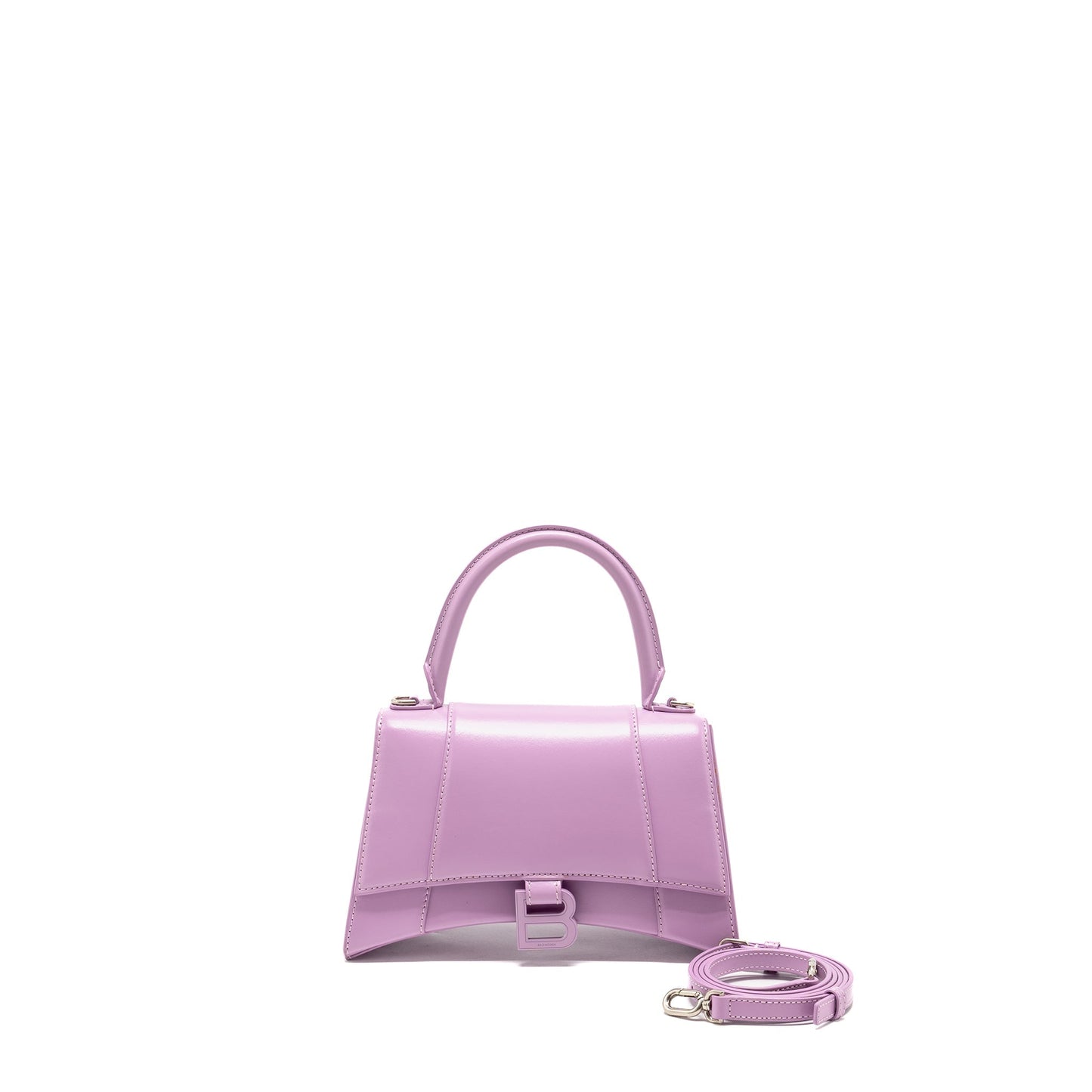 Balenciaga Small Hourglass Purse Calfskin Light Purple