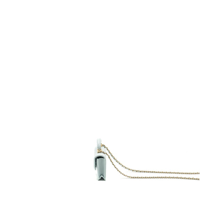 Chanel Top Handle Mini Flap Clutch with Chain Lambskin Light Blue LGHW