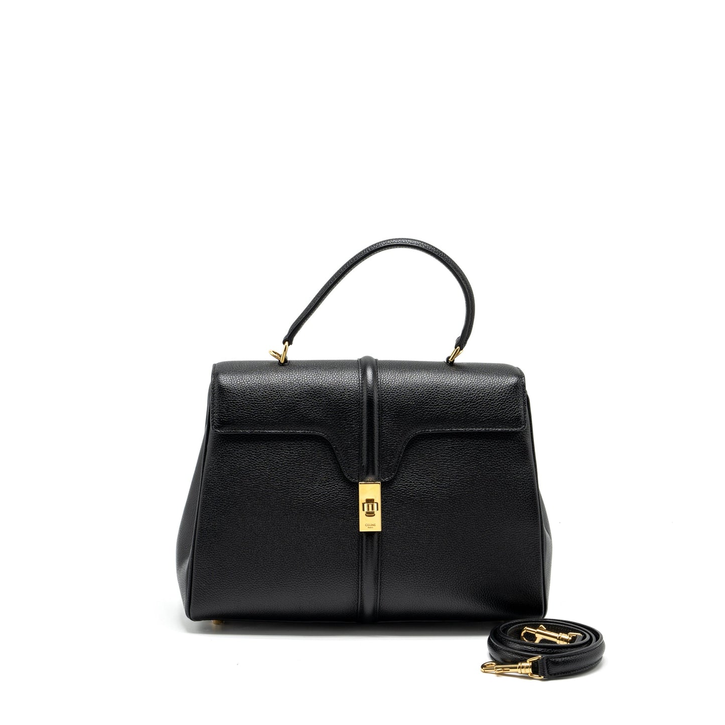 Celine 16 Purse Grained Calfskin Black