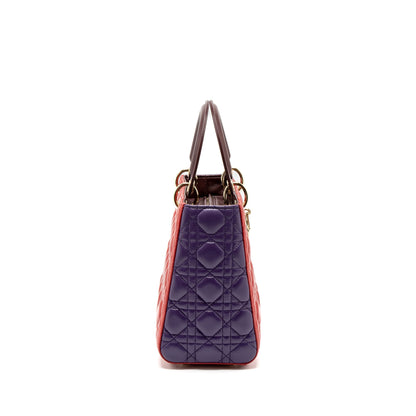 Dior Medium Lady Dior Purse Lambskin Red/Multicolour