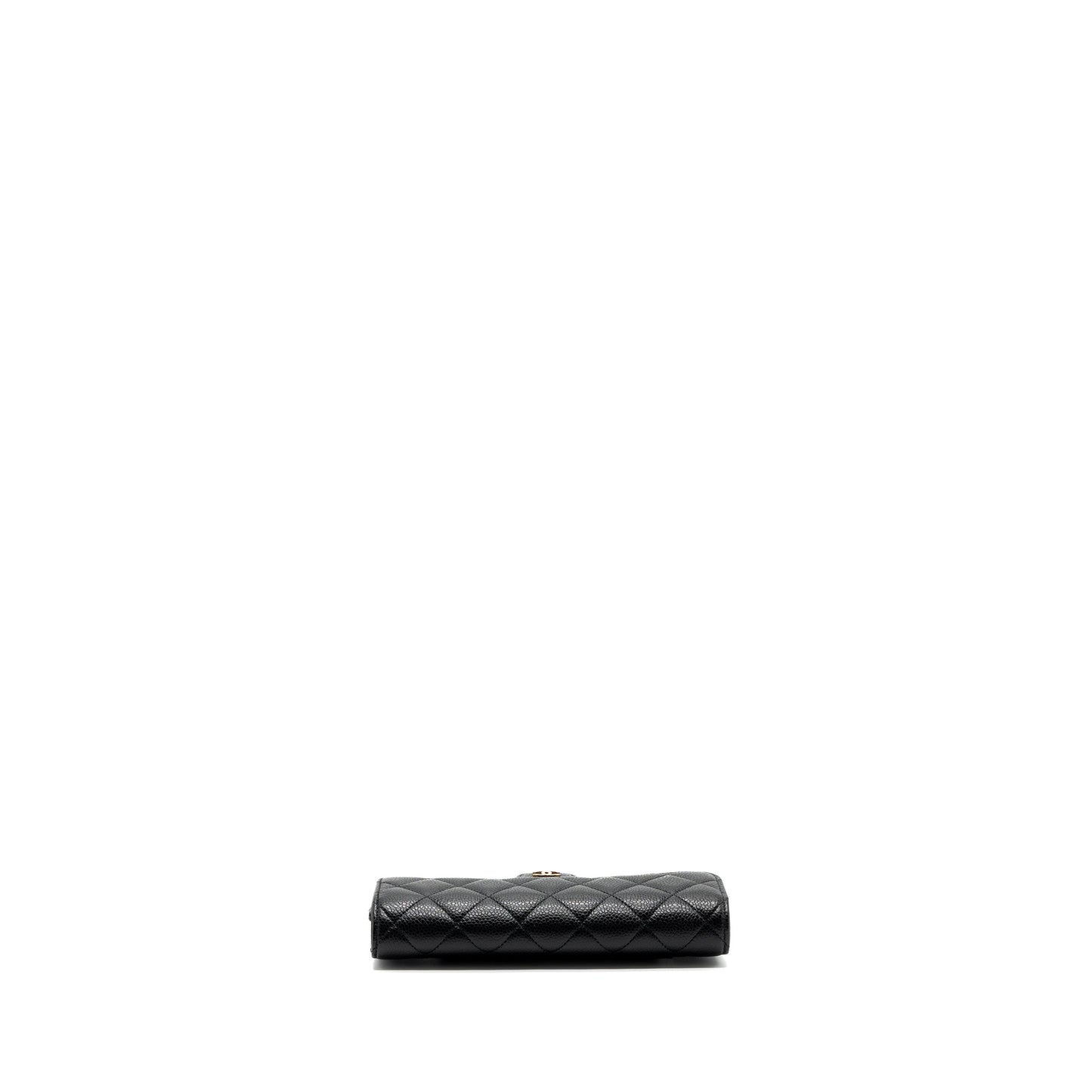 Chanel classic long flap wallet caviar black GHW