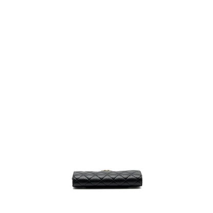 Chanel classic long flap wallet caviar black GHW
