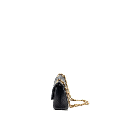 Chanel Small 2.55 reissue double flap bag aged calfskin black GHW