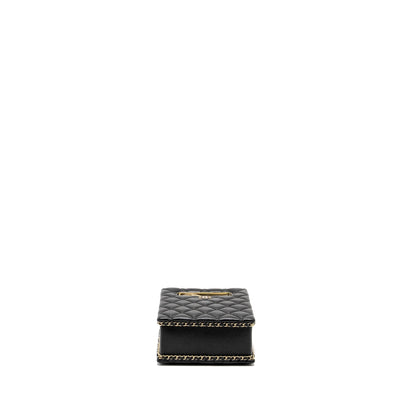 Chanel Quilted Evening Box Bag Caviar Black LGHW (Microchip)