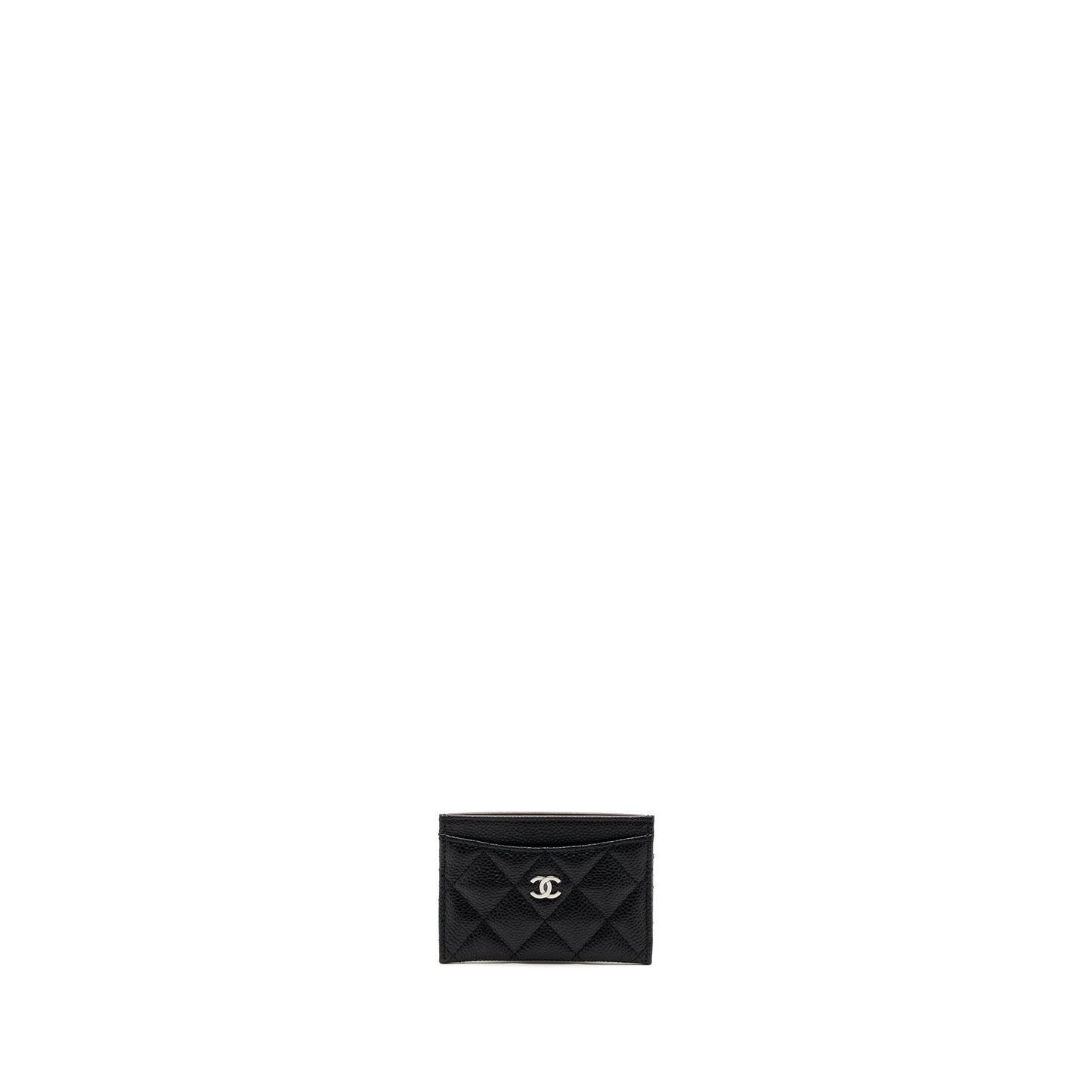 Chanel Classic Card Holder Caviar Black SHW( Microchip)
