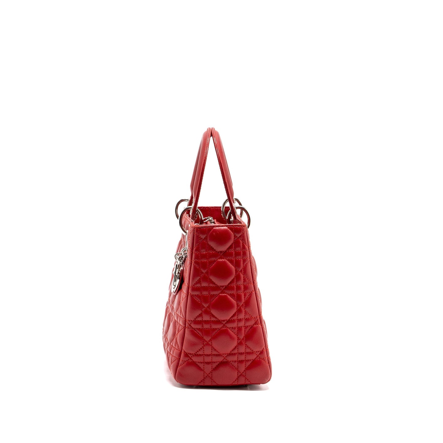 Dior Medium lady dior lambskin red