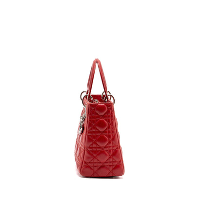 Dior Medium lady dior lambskin red