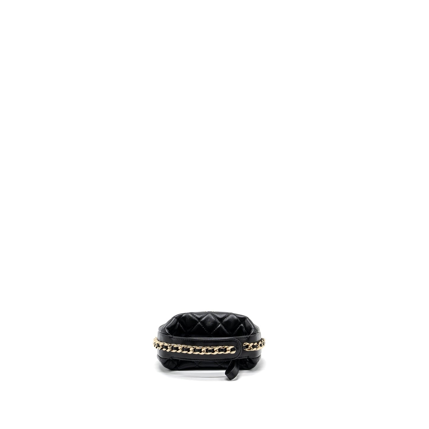 Chanel 23C round Clutch lambskin black GHW (microchip)