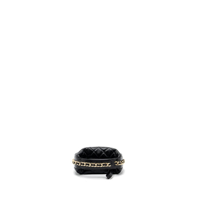 Chanel 23C round Clutch lambskin black GHW (microchip)
