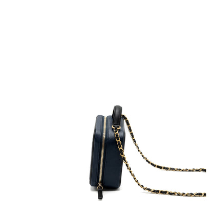 Chanel Filigree Camera Bag Caviar Dark Blue/ Black GHW