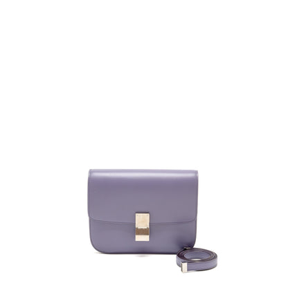 Luxury CELINE Medium Classic Box Bag Calfskin Purple SHW