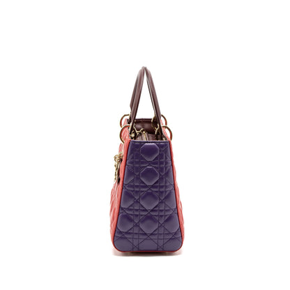 Dior Medium Lady Dior Purse Lambskin Red/Multicolour