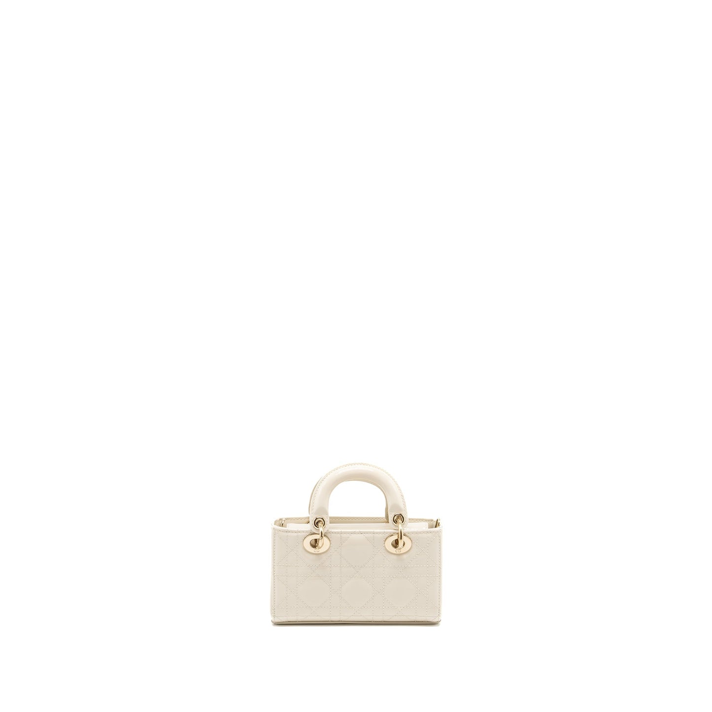 Dior Lady D-Joy Micro Purse Patent Creamy White
