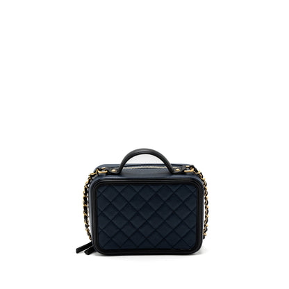 Chanel Filigree Camera Bag Caviar Dark Blue/ Black GHW