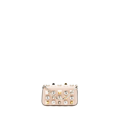 Fendi Mini Flap Clutch with Chain Lambskin Light Pink