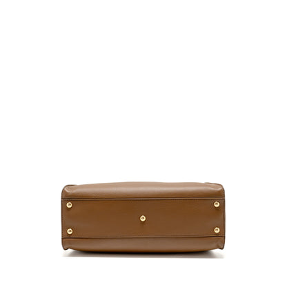 Fendi Medium Peekaboo Calfskin Tobacco