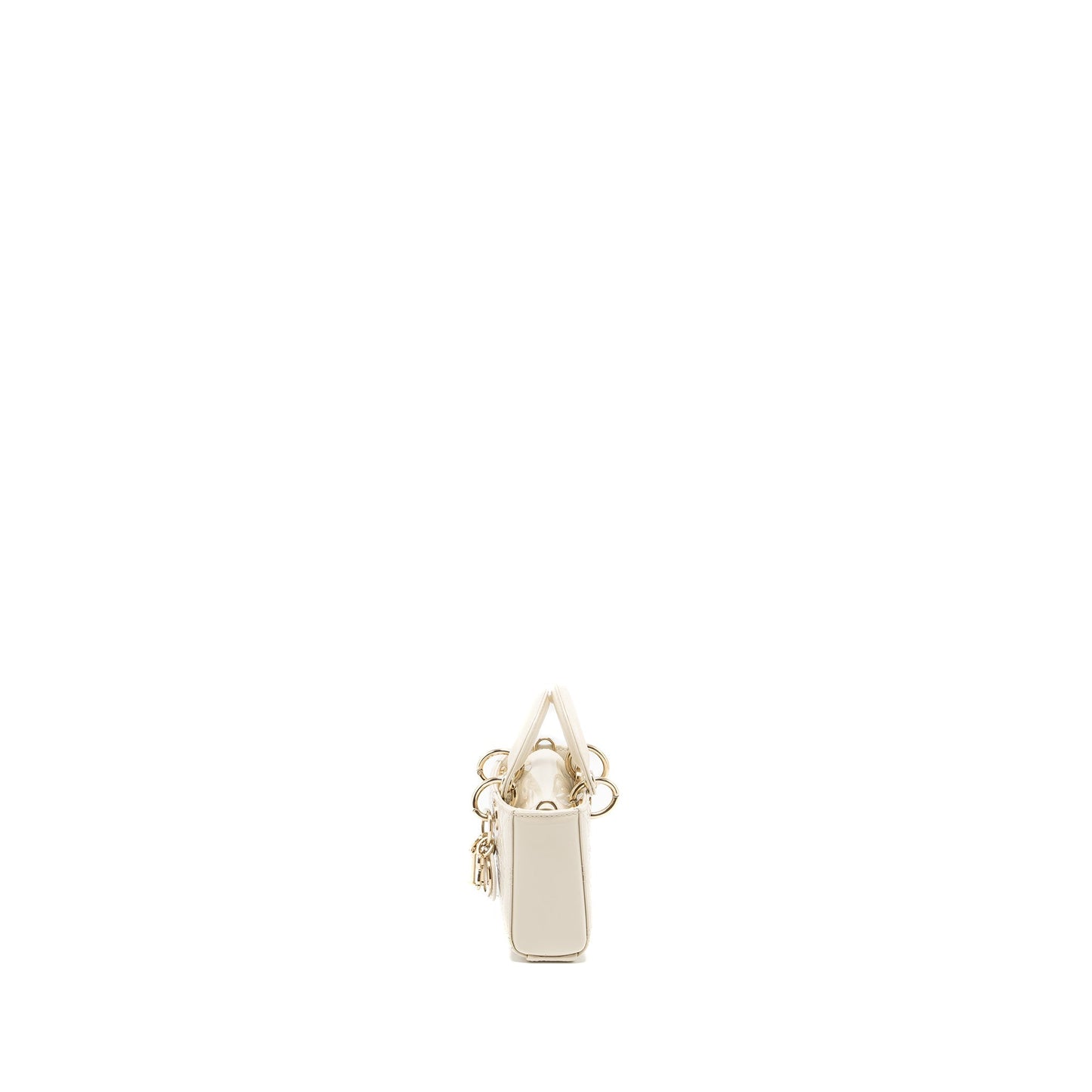 Dior Lady D-Joy Micro Purse Patent Creamy White