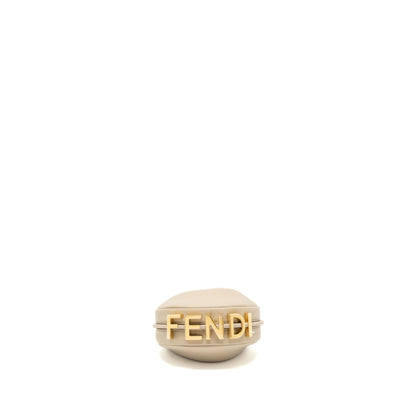 Fendi Nano Fendigraphy Leather Charm Calfskin Beige