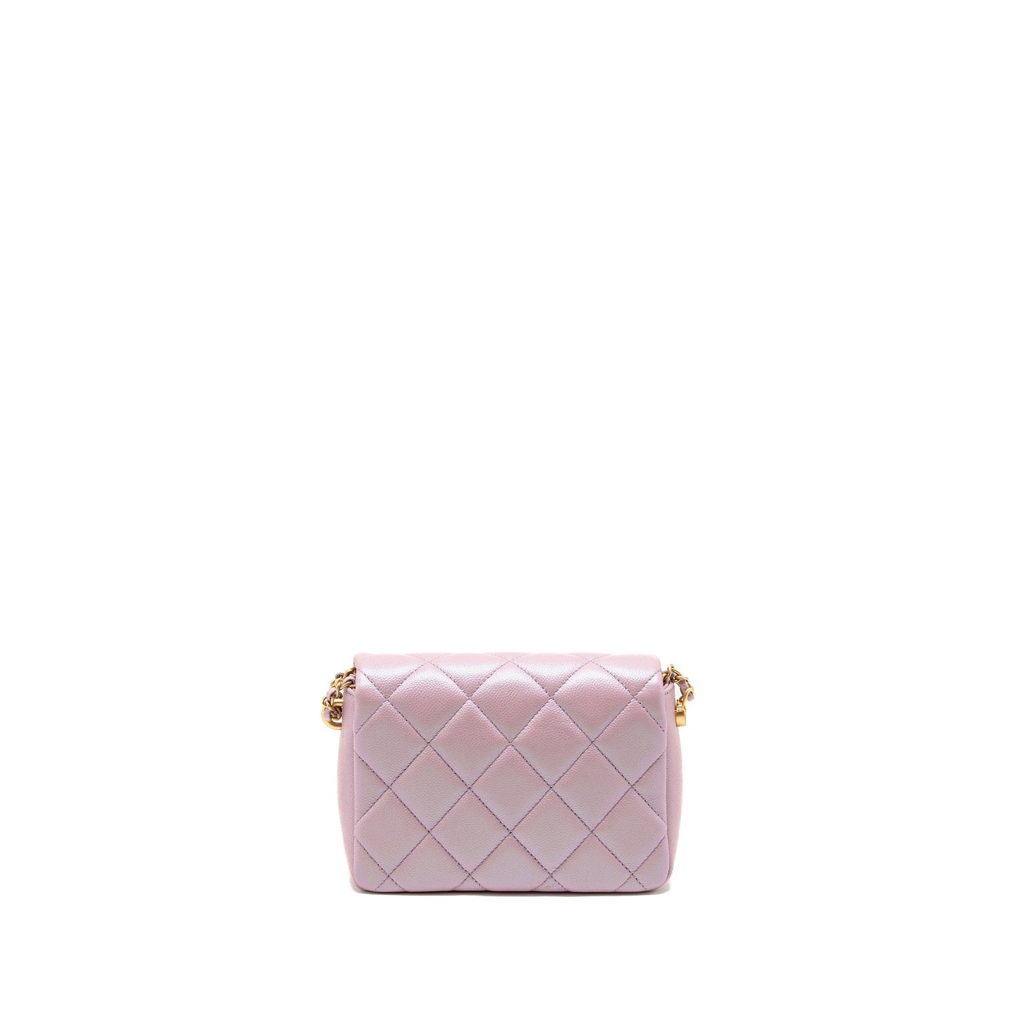 Chanel 21k My Perfect Mini Flap Bag Caviar Iridescent Pink GHW (microchip)