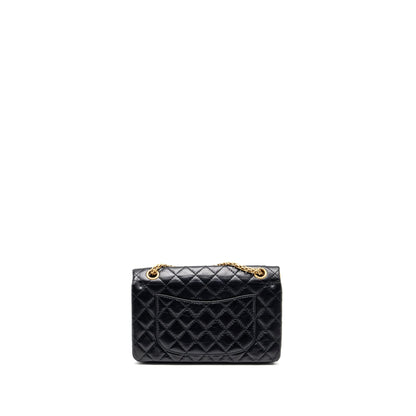 Chanel Small 2.55 reissue double flap bag aged calfskin black GHW