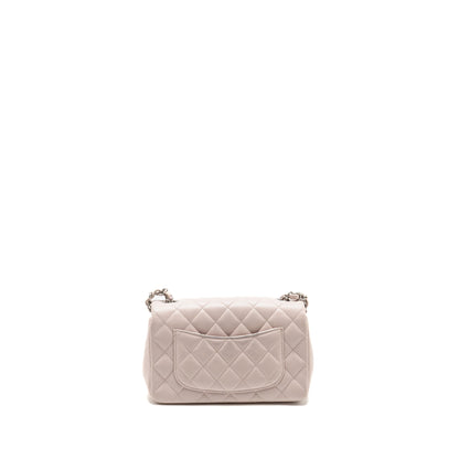 Chanel Mini Rectangular Flap Bag Lambskin Light Pink SHW (Microchip)