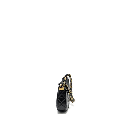 Chanel 23k 19 Hobo Shoulder Bag Calfskin Black GHW (microchip)