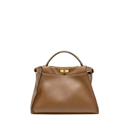 Fendi Medium Peekaboo Calfskin Tobacco