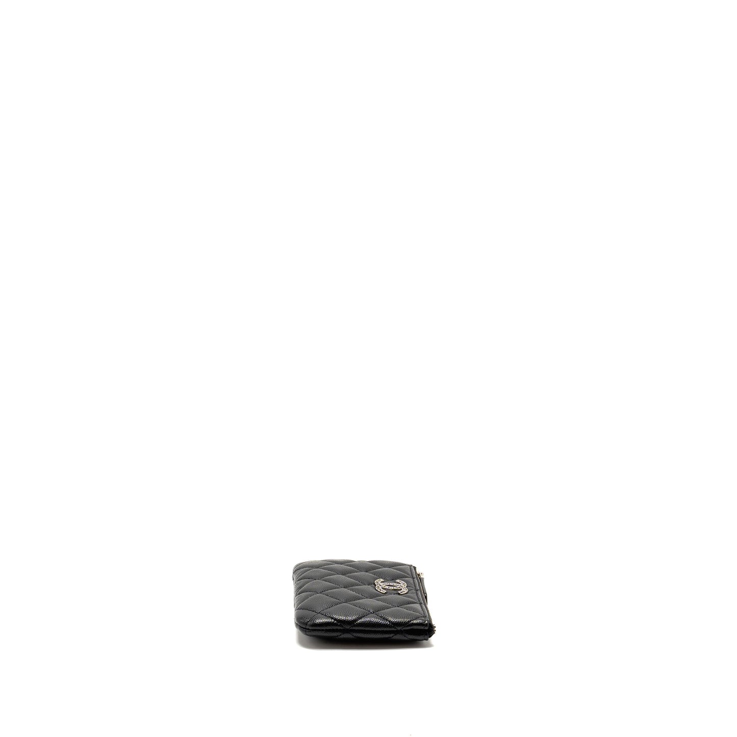 Chanel Detailed CC Small O-Case Pouch Caviar Black SHW (Microchip)