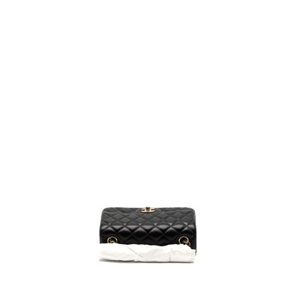 Chanel Mini Rectangular Flap Bag Lambskin Black LGHW (Microchip)