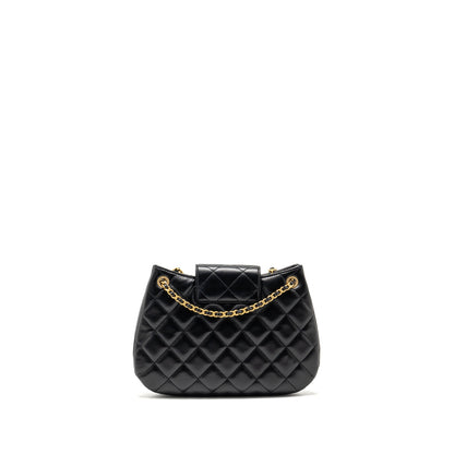 Chanel 24C Quilted Small Messenger Bag Black Lambskin GHW (Microchip)
