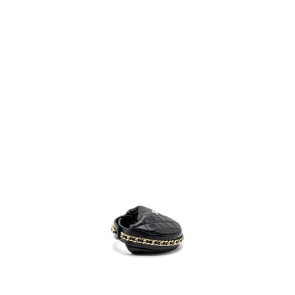 Chanel 23C round Clutch lambskin black GHW (microchip)