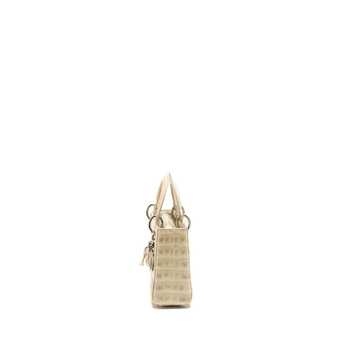 Mini Lady Dior Himalayan Crocodile White