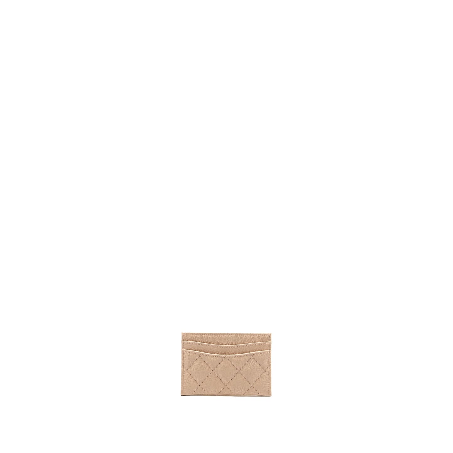 Chanel classic card holder caviar light beige LGHW