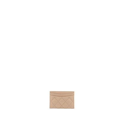 Chanel classic card holder caviar light beige LGHW