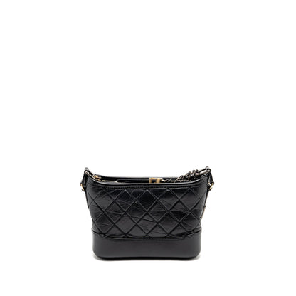 Chanel Small Gabrielle Hobo Bag Calfskin Black Multicolour Hardware
