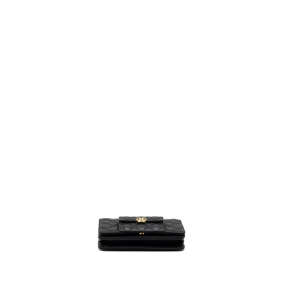 Chanel Wallet on Chain with Pocket Black Caviar GHW (Microchip)