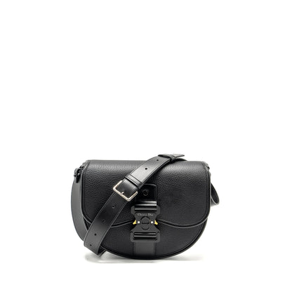 Dior Large Gallop Purse With Strap Grained Smooth Calfskin Black Silver/Gold Hardware