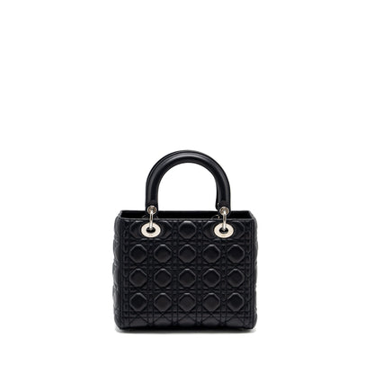 Medium Lady Dior Lambskin Dark Blue