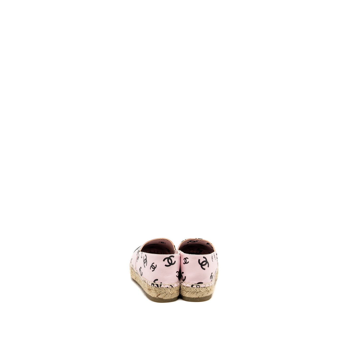 Chanel Size 37 22S CC logo Espadrilles Leather Pink/Black