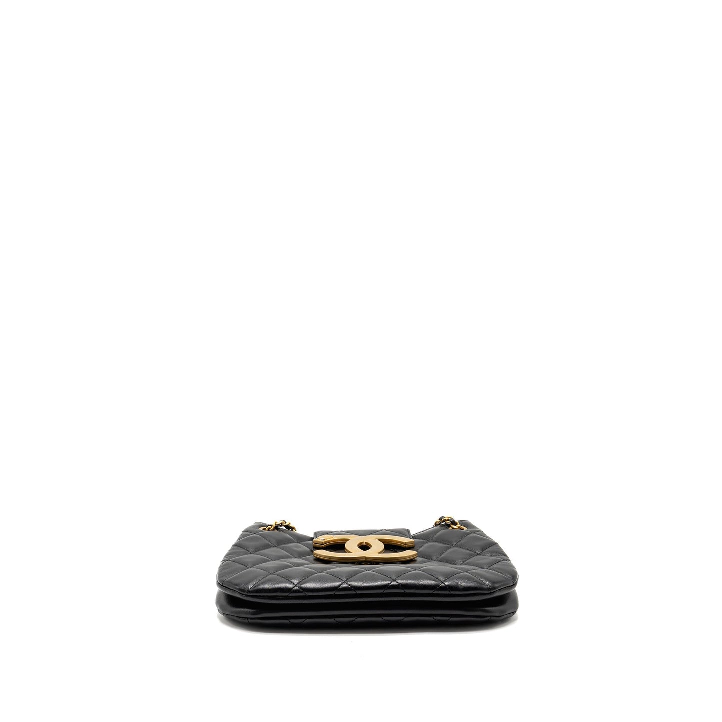 Chanel 24C Quilted Small Messenger Bag Black Lambskin GHW (Microchip)